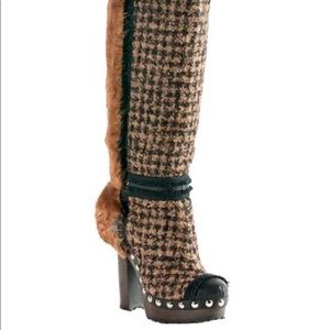 Chanel Tweed Fantasy Fur Calf Boots